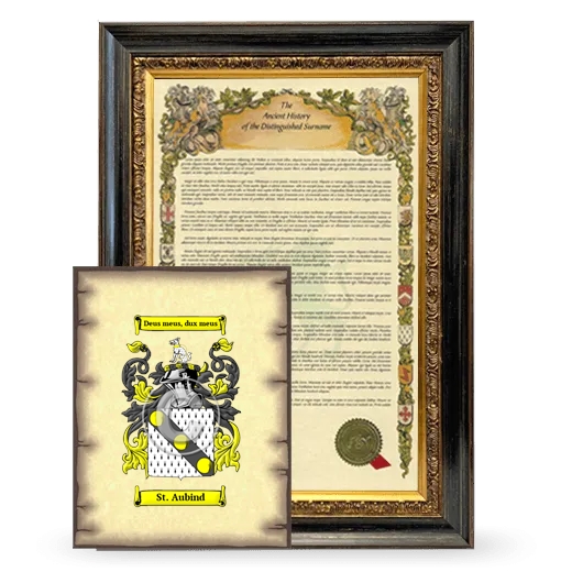 St. Aubind Framed History and Coat of Arms Print - Heirloom